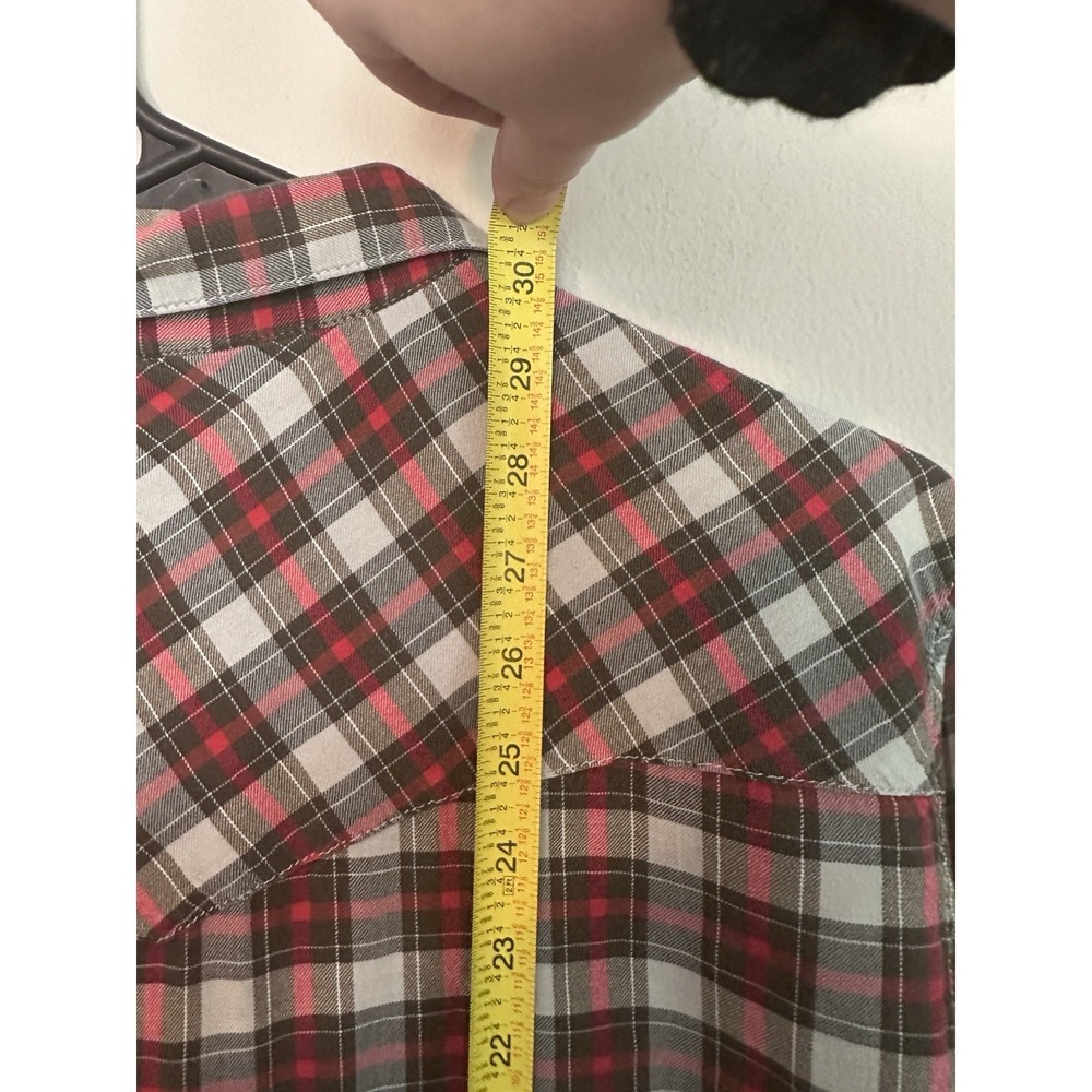 Levi's Men's Long Sleeve Western Cut Pearl Snap Plaid Shirt Lightweight LARGE - Picture 16 of 16